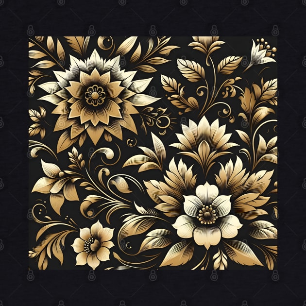 Gold Floral Illustration by Jenni Arts